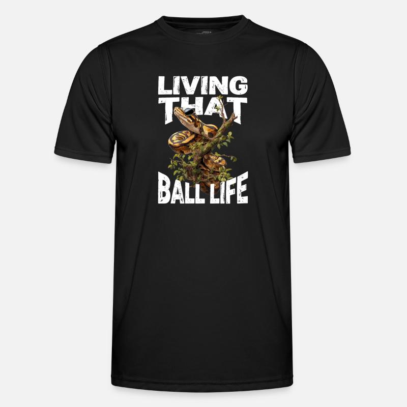 Königspython Schlangen Liebhaber Terrarium Python - Männer Funktions-T-Shirt - Schwarz