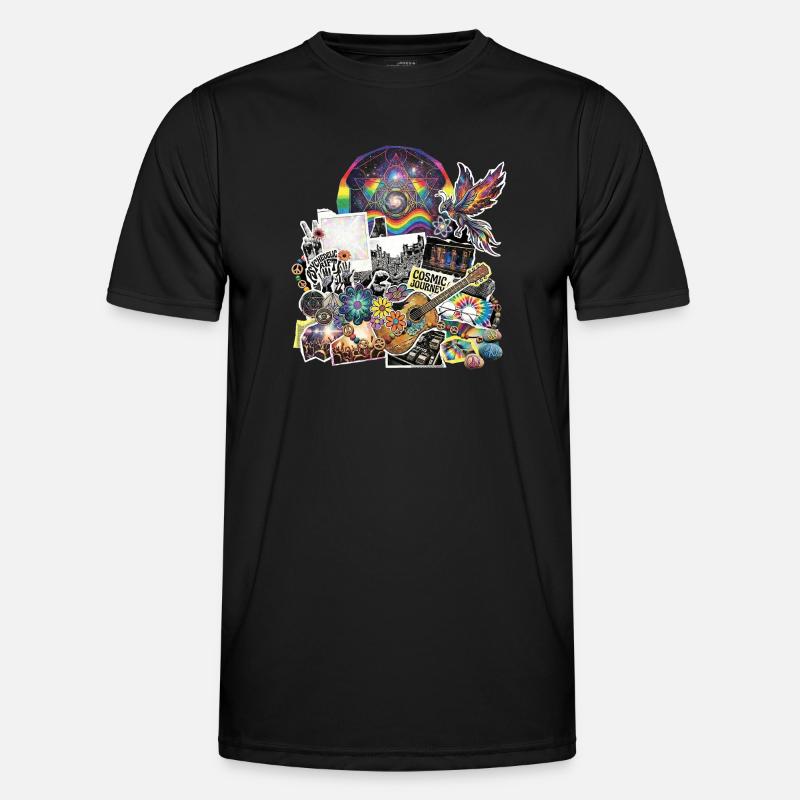 Psychedelic Rock Cosmic Space - Men's Functional T-Shirt - black