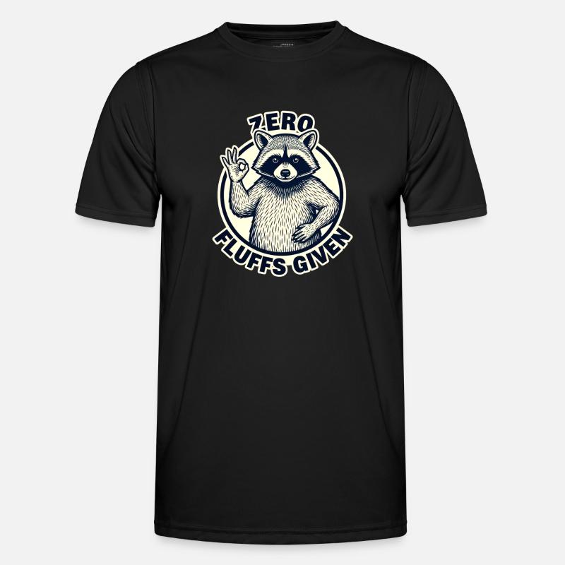 Zero Fluffs Given Raccoon Logo - Men's Functional T-Shirt - black