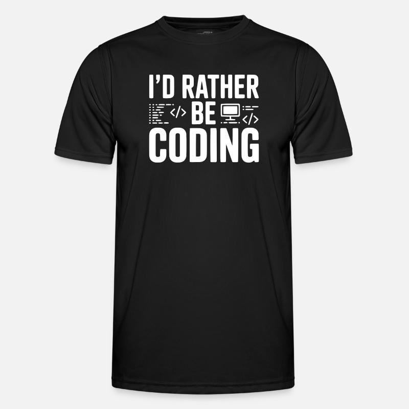 I'd Rather Be Coding - Men's Functional T-Shirt - black