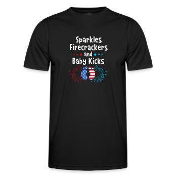 Baby shower juillet - T-shirt sport Homme - noir - Devant - AI Model Male 178 dark (178cm)