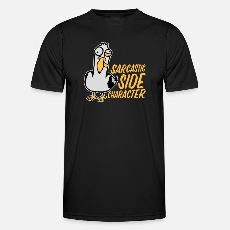 Crazy Seagull Sarcastic Side Character Funny - Men's Functional T-Shirt - black