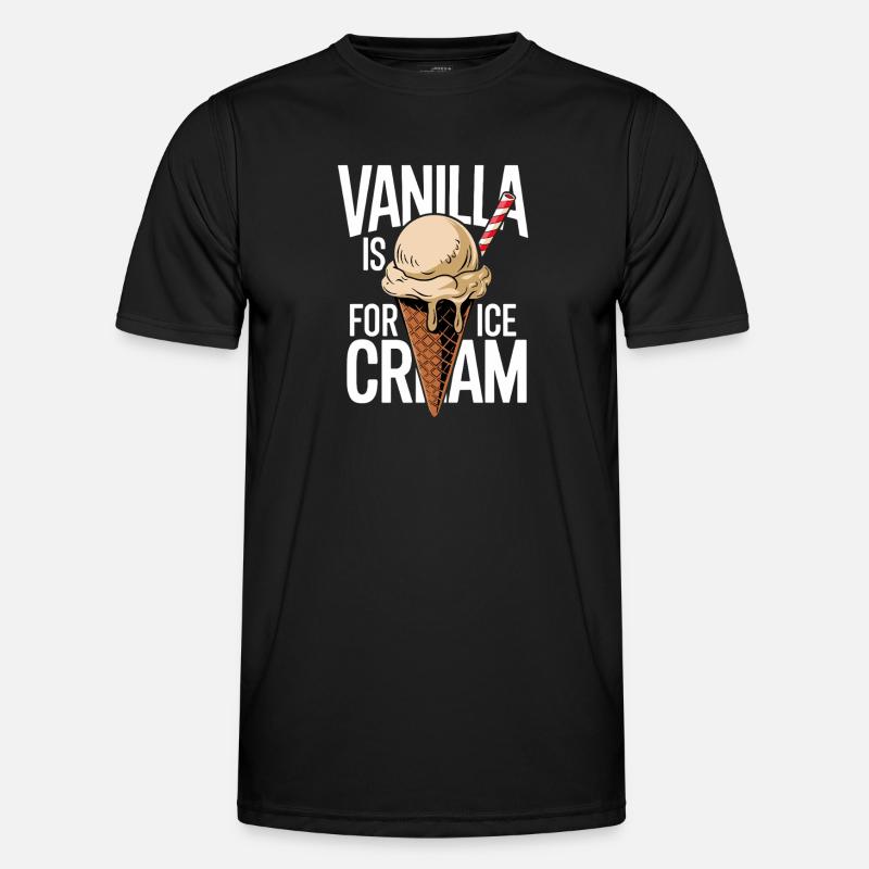 Vanille Eiscone im Kontrast - Men's Functional T-Shirt - black