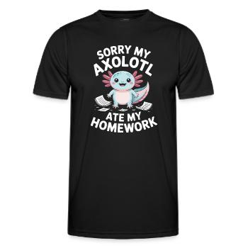 Axolotl Ate My Homework - Men's Functional T-Shirt - black - Front - AI Model Male 178 dark (178cm)