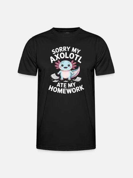 Axolotl Ate My Homework - Men's Functional T-Shirt - black