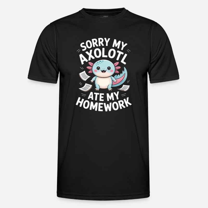 Axolotl Ate My Homework - Men's Functional T-Shirt - black