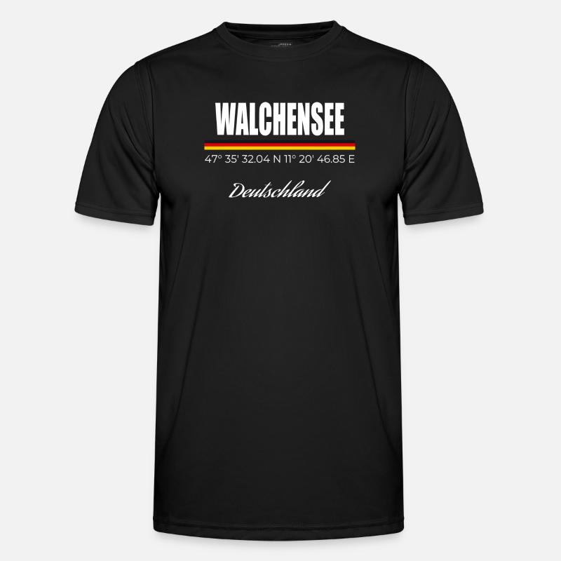 Walchensee - Männer Funktions-T-Shirt - Schwarz