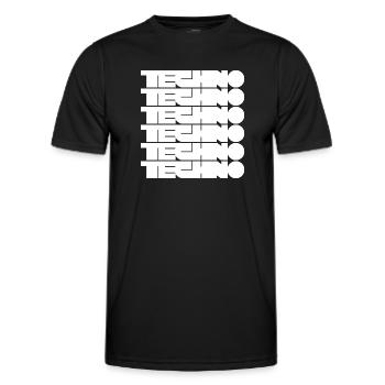 Techno Music Bold Abstract Geometry Logo - Männer Funktions-T-Shirt - Schwarz - Vorne - AI Model Male 178 dark (178cm)