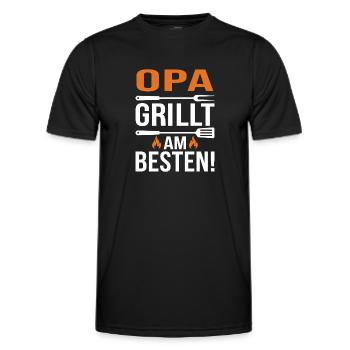 OPA Grillt Am Besten - Männer Funktions-T-Shirt - Schwarz - Vorne - AI Model Male 178 dark (178cm)