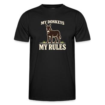 Esel-liebhaber Esel Lustiger Esel Bauernhoftier - Männer Funktions-T-Shirt - Schwarz - Vorne - AI Model Male 178 dark (178cm)