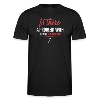  funny War Dark Humor Anti-War - Men's Functional T-Shirt - black - Front - AI Model Male 178 dark (178cm)