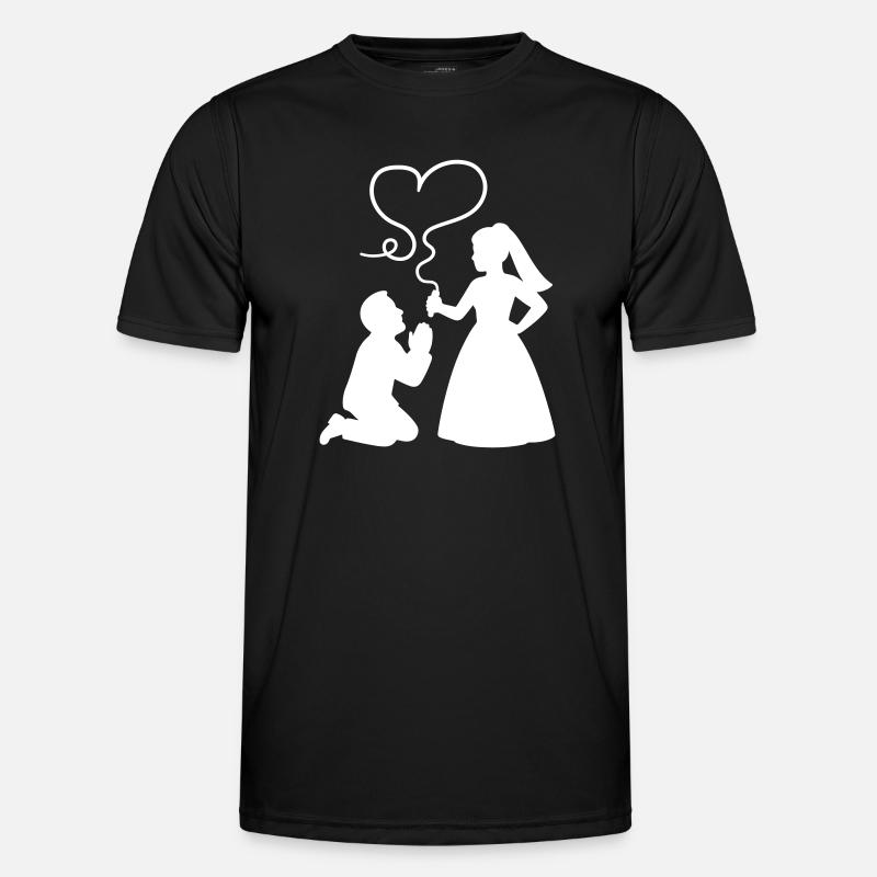 Brautpaar Ehepaar Hochzeit - Männer Funktions-T-Shirt - Schwarz