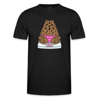 Grenouille sur des écailles avec des cerises - T-shirt sport Homme - noir - Devant - AI Model Male 178 dark (178cm)