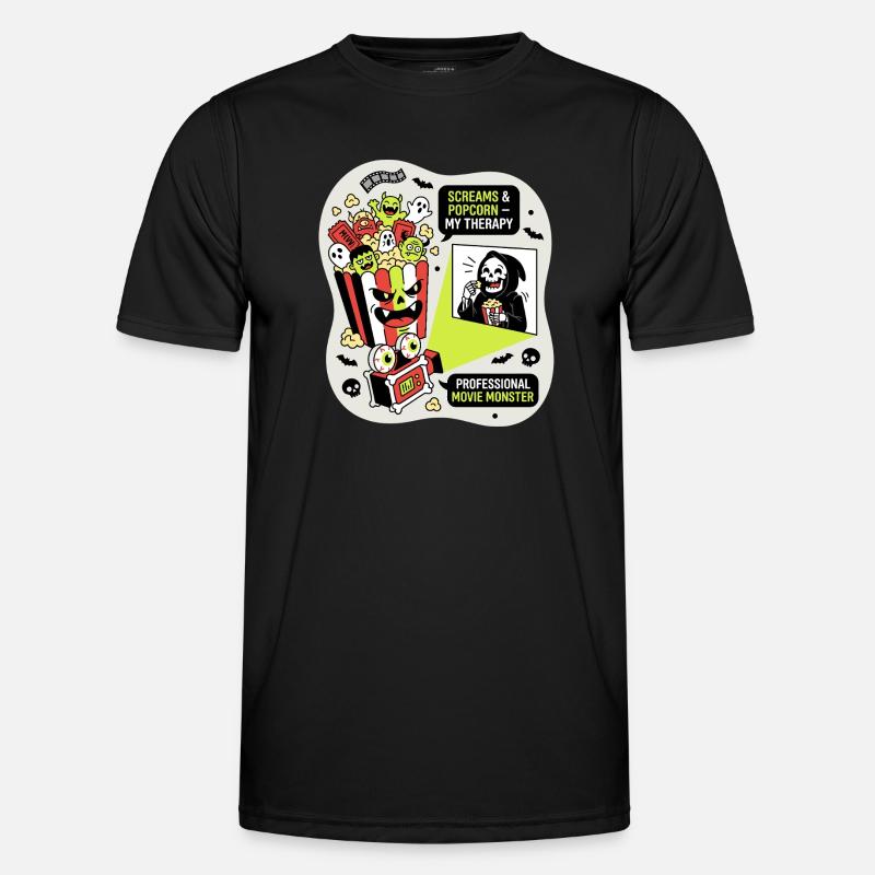 Popcorn Monster Therapy - Men's Functional T-Shirt - black