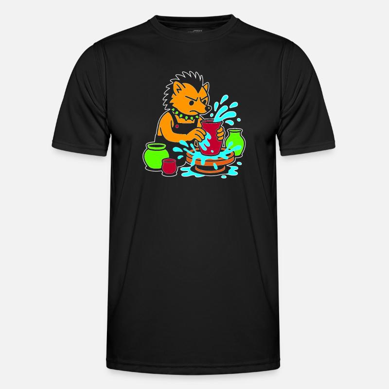 Pottery Pup Splash - Männer Funktions-T-Shirt - Schwarz