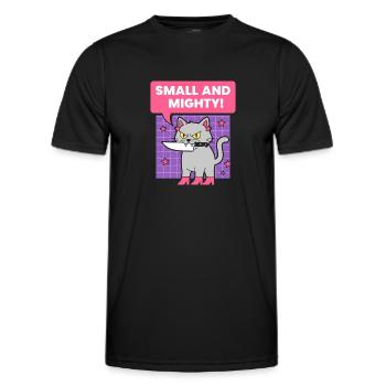 Small and powerful cat design - Men's Functional T-Shirt - black - Front - AI Model Male 178 dark (178cm)