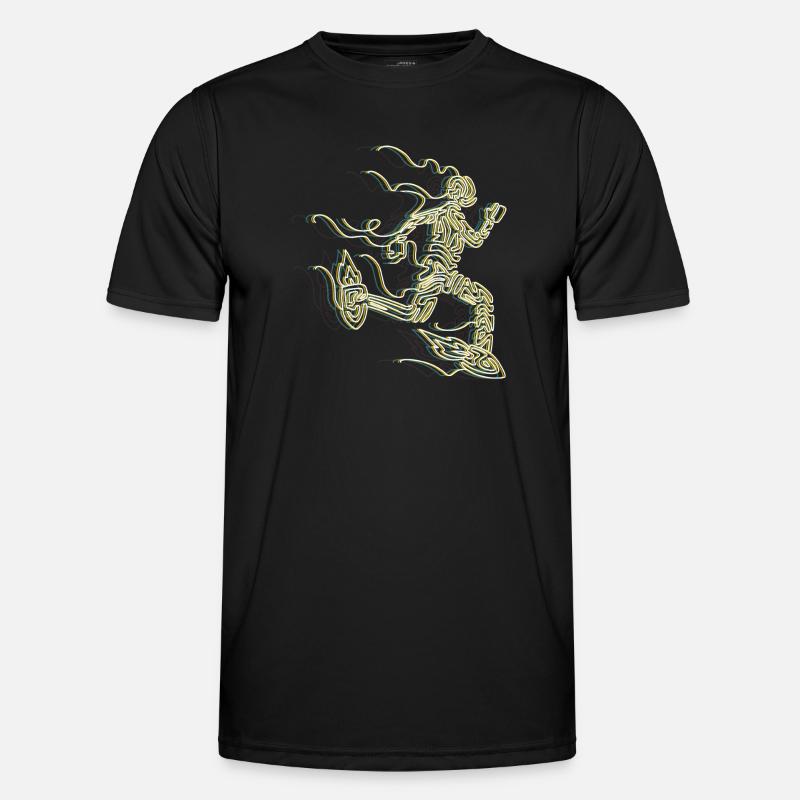 Stylized Rocket Runner - Men's Functional T-Shirt - black