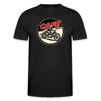 Cafe Racer Vintage Logo Circle - Men's Functional T-Shirt - black - Front - AI Model Male 178 dark (178cm)