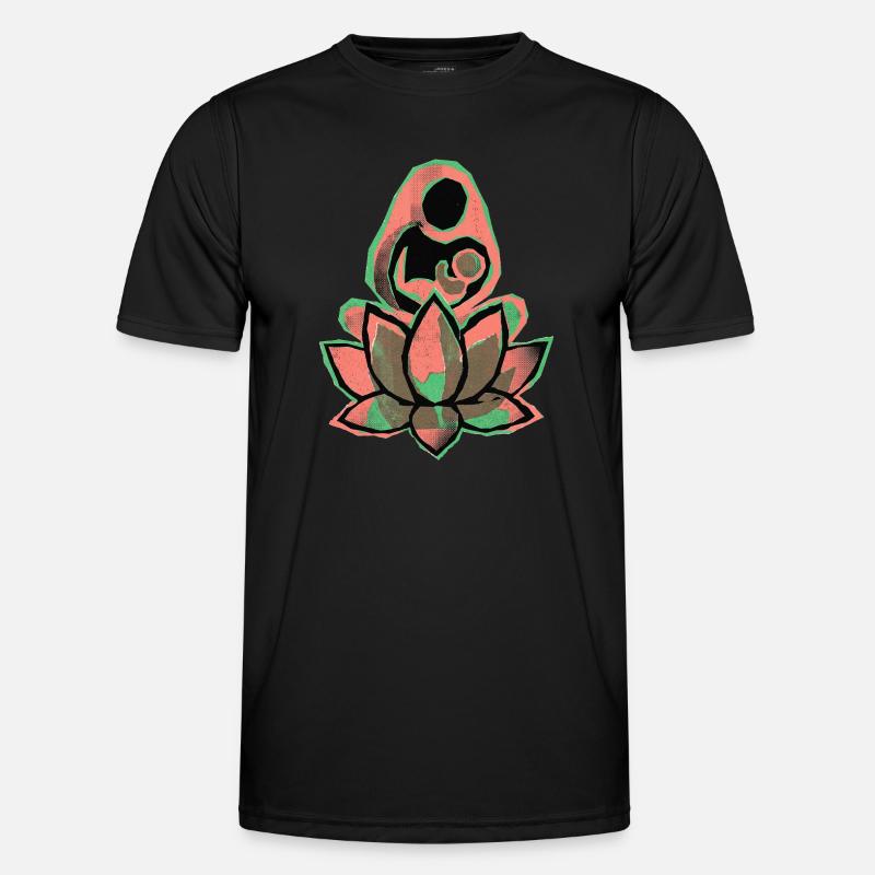Mutter Kind Yoga - Männer Funktions-T-Shirt - Schwarz