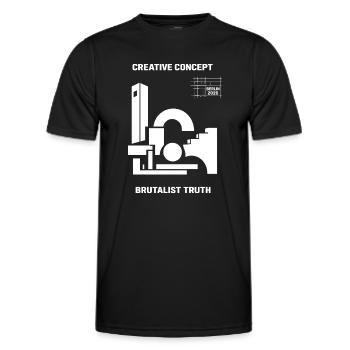 Brutalist Truth Berlin 2026 Architektur - Männer Funktions-T-Shirt - Schwarz - Vorne - AI Model Male 178 dark (178cm)