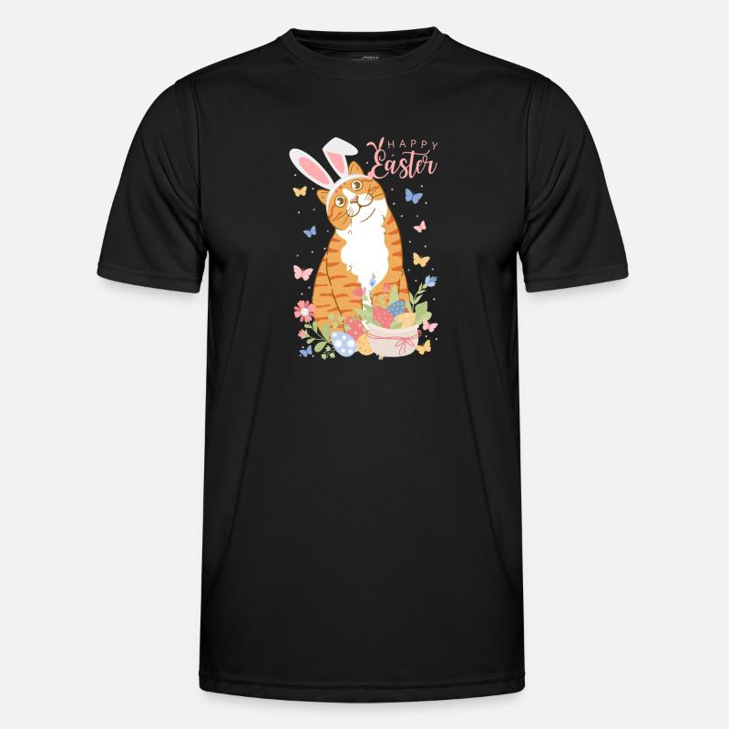 Pastel Easter Bunny with Floral Eggs Men's Functional T-Shirt