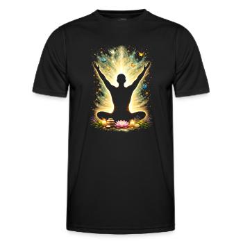 Meditation Achtsamkeit Energie Design  - Männer Funktions-T-Shirt - Schwarz - Vorne - AI Model Male 178 dark (178cm)