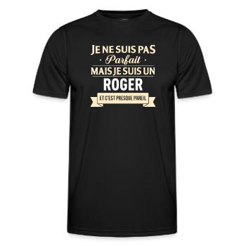 Je Ne Suis Pas Parfait Mais Je Suis Un Roger Et... - T-shirt sport Homme - noir - Devant - AI Model Male 178 dark (178cm)