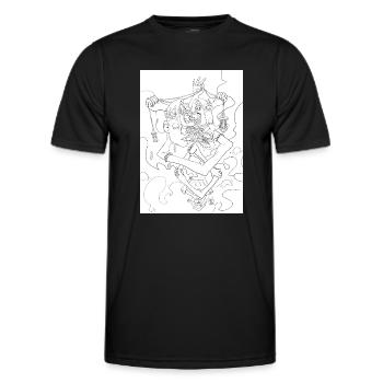 Isolated Craziness, Black and White variant - Men's Functional T-Shirt - black - Front - AI Model Male 178 dark (178cm)