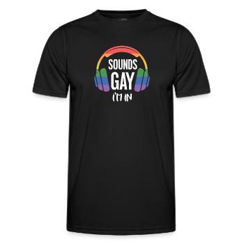 LGBT-Pride-Monat – Klingt schwul, ich bin dabei. - Männer Funktions-T-Shirt - Schwarz - Vorne - AI Model Male 178 dark (178cm)