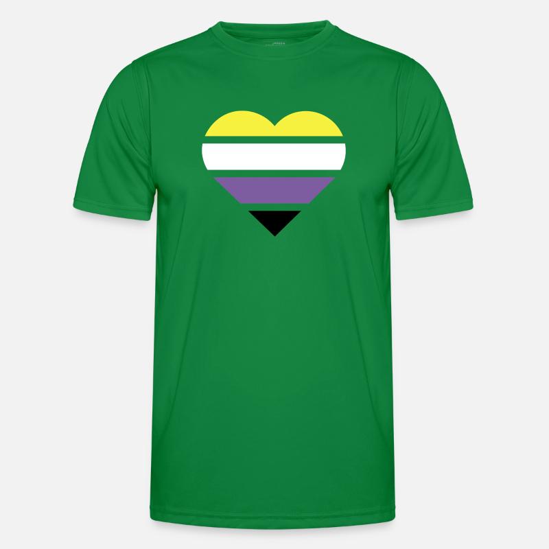 Pride Flag Heart · Nonbinary Männer Funktions-T-Shirt