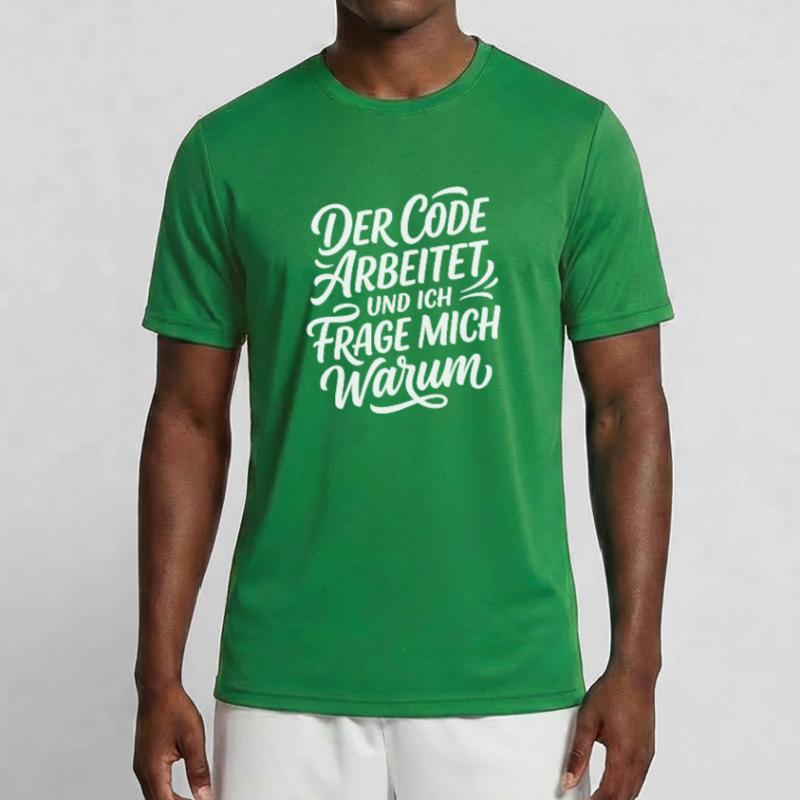 Coder arbeitet Spruch Humor Programmierer Männer Funktions-T-Shirt