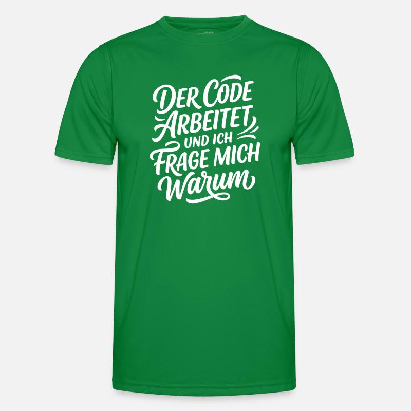 Coder arbeitet Spruch Humor Programmierer Männer Funktions-T-Shirt