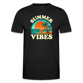Palmen-Sommer- und Sonnenuntergangsstimmung - Männer Funktions-T-Shirt - Schwarz - Vorne - AI Model Male 178 dark (178cm)