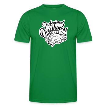 Professional Overthinker Funny Brooding Anxiety Logo - Men's Functional T-Shirt - kelly green - Front - AI Model Male 178 dark (178cm)