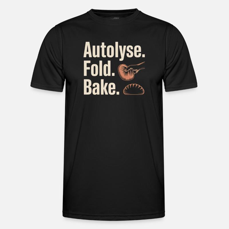 Autolyse Fold Bake Bread Art - Men's Functional T-Shirt - black