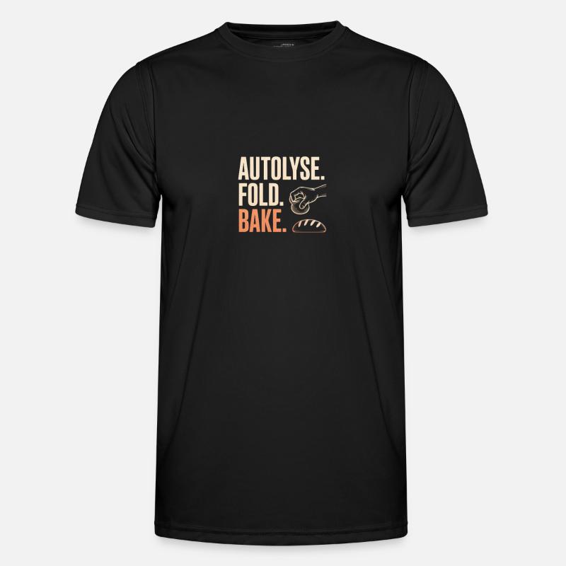 Autolyse Fold Bake Bread Art - Men's Functional T-Shirt - black