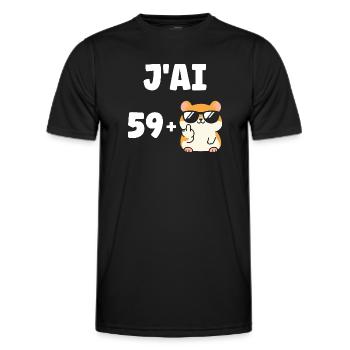 60 ans - T-shirt sport Homme - noir - Devant - AI Model Male 178 dark (178cm)
