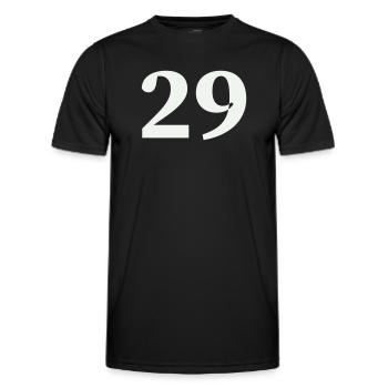 29 - Men's Functional T-Shirt - black - Front - AI Model Male 178 dark (178cm)