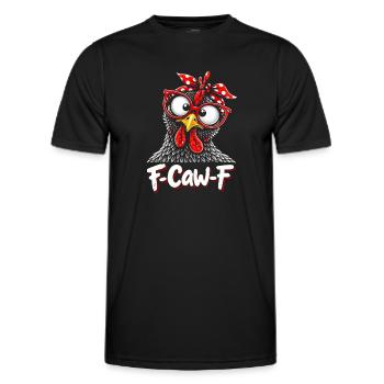 F-Caw-F poulet Humour adulte Coq drôle Fcawf - T-shirt sport Homme - noir - Devant - AI Model Male 178 dark (178cm)