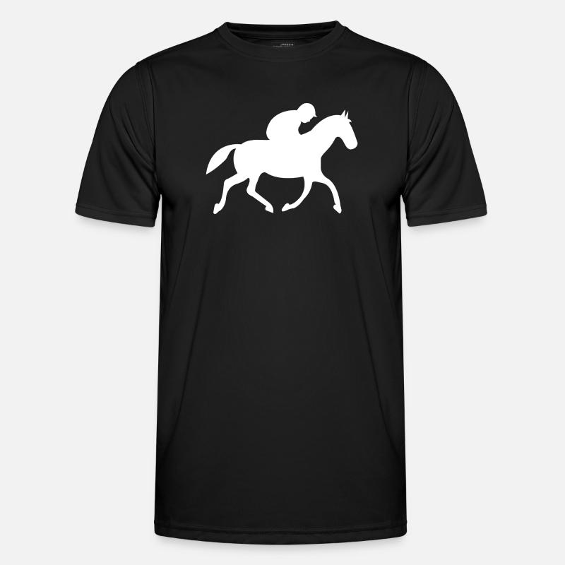 Pferde - Männer Funktions-T-Shirt - Schwarz