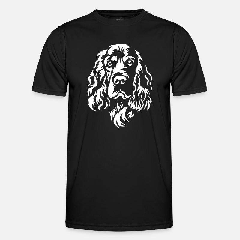 Englischer Cocker Spaniel Kopf "Black Edition" - Männer Funktions-T-Shirt - Schwarz