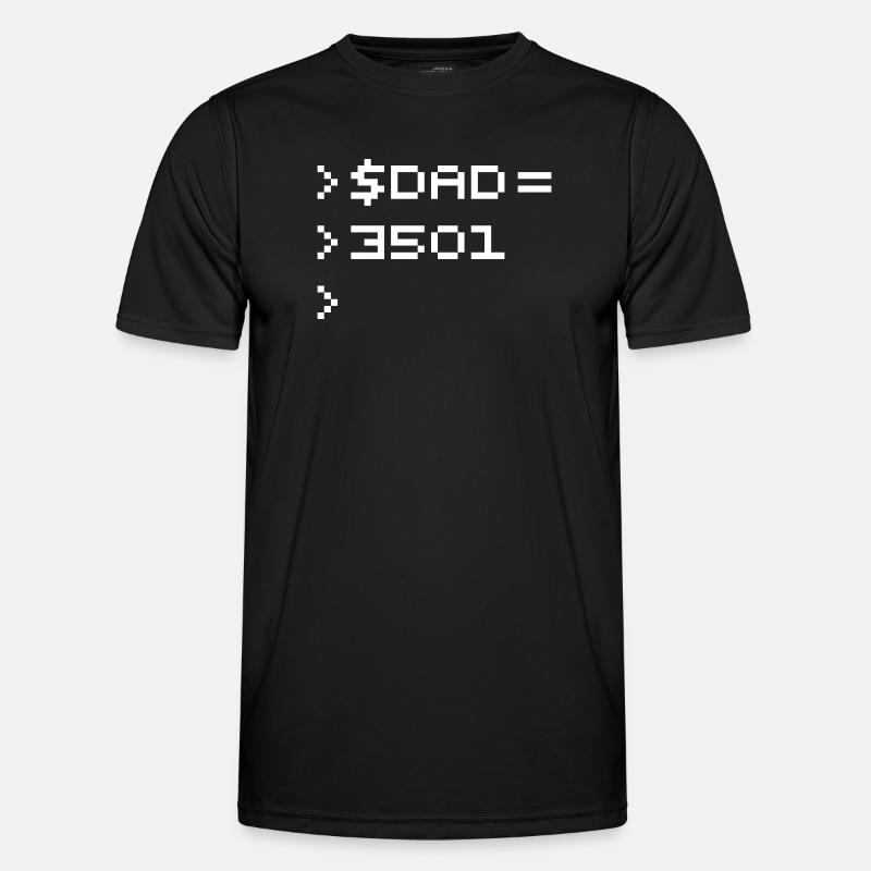 DAD 8-Bit Code Nerd Pixel Terminal Retro - Männer Funktions-T-Shirt - Schwarz