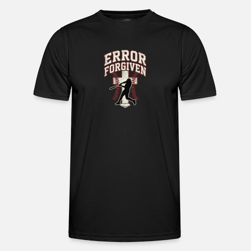 Error Forgiven Christlicher Baseball Glaube Jesus Männer Funktions-T-Shirt