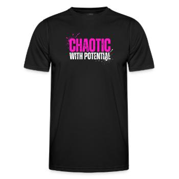 Chaotique avec du potentiel - Drôle de proverbe pour le chaos - T-shirt sport Homme - noir - Devant - AI Model Male 178 dark (178cm)