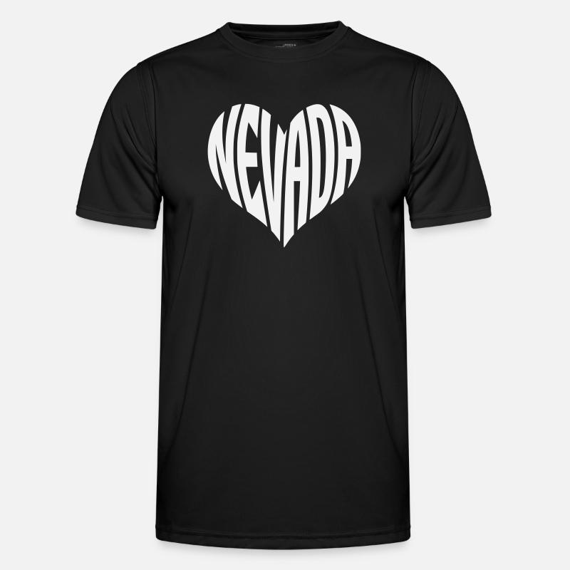 Nevada Herz Typografie - Männer Funktions-T-Shirt - Schwarz