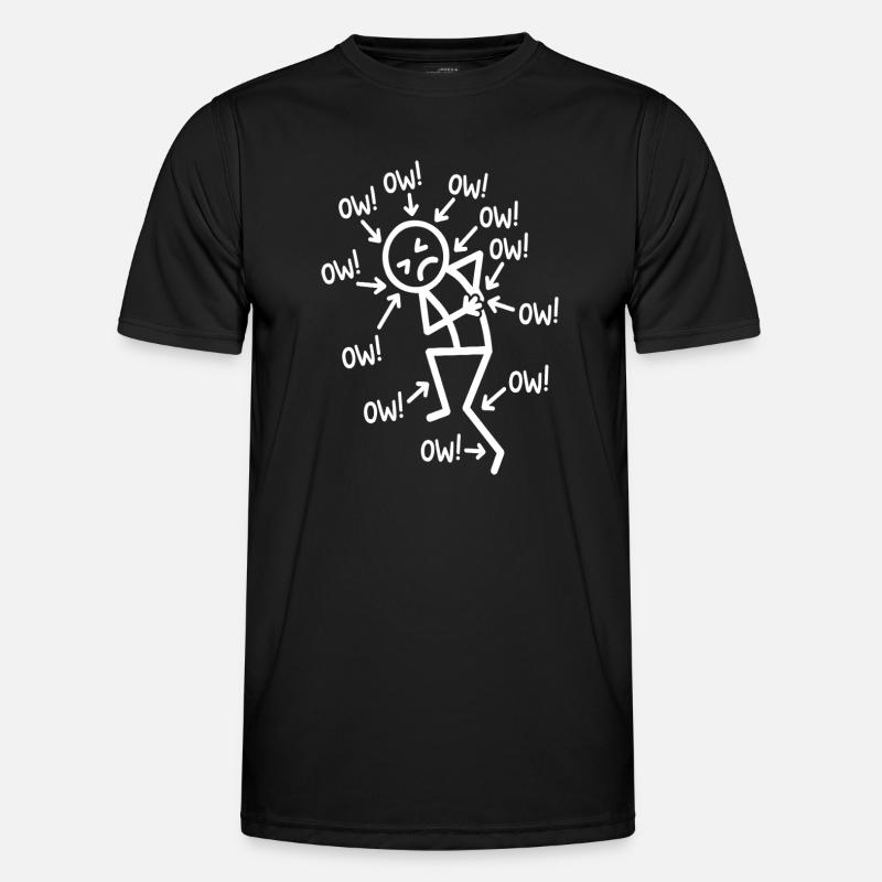 Sympathischer Stickman oder lustige Schmerzgrafik - Männer Funktions-T-Shirt - Schwarz