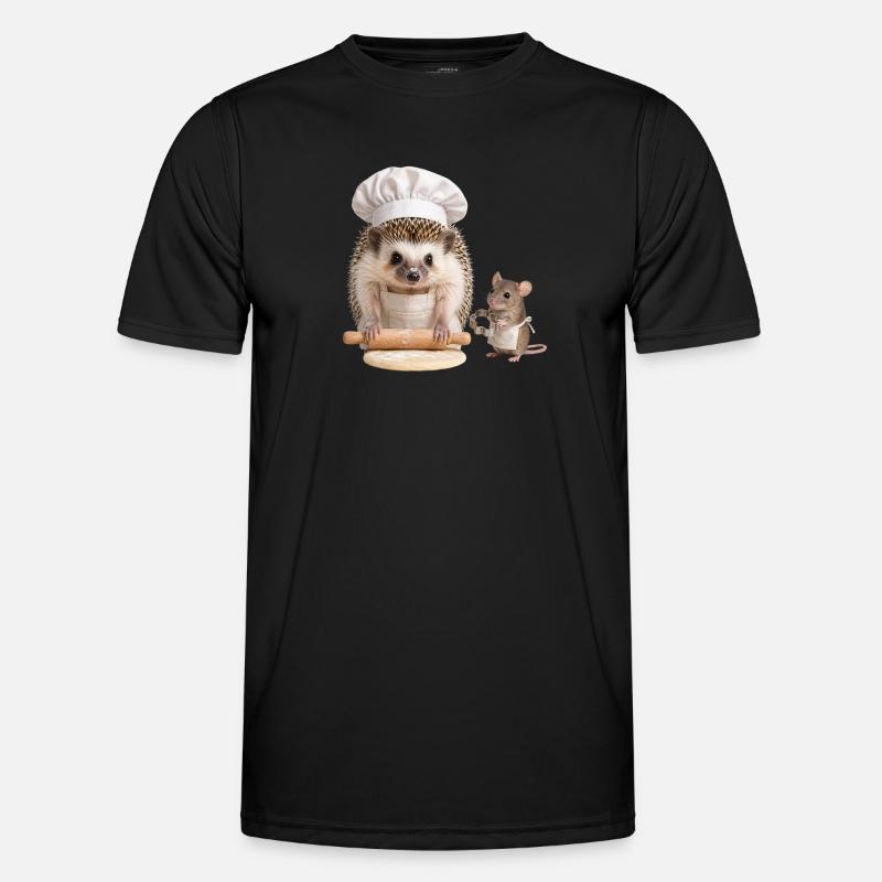 Igelbäcker mit Maushelfer - Männer Funktions-T-Shirt - Schwarz