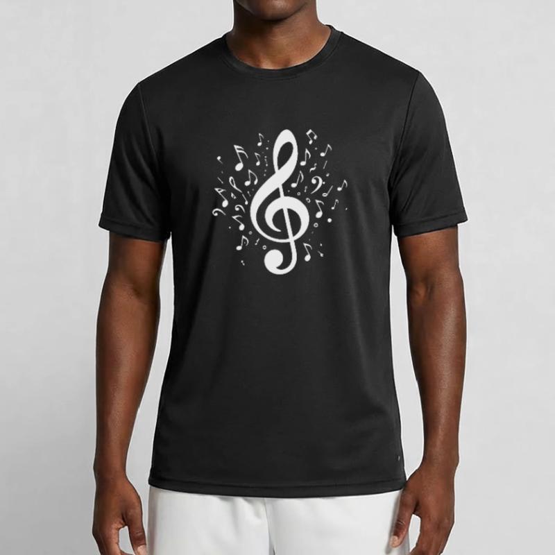 Exploding clef with notes Men's Functional T-Shirt
