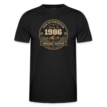 1986 Retro 1986 Vintage 1986 Gift 1986 - Men's Functional T-Shirt - black - Front - AI Model Male 178 dark (178cm)