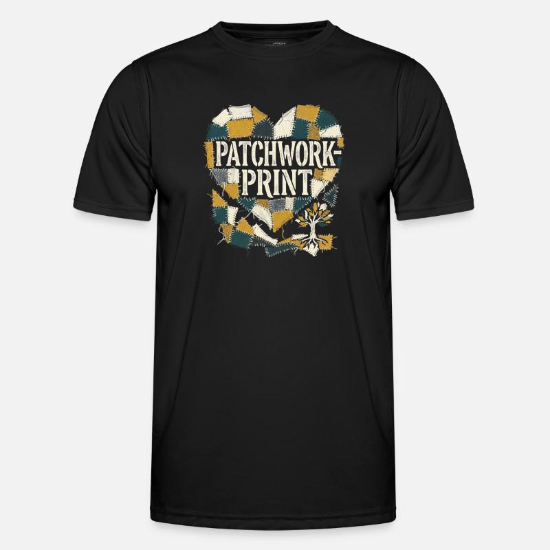Patchwork Print - Men's Functional T-Shirt - black